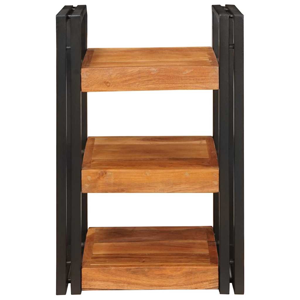 Nachtkastje Bruin en zwart 38 x 33 x 58 cm Massief Hout Acacia is nu te koop bij PeponiXL, paradijselijk wonen!