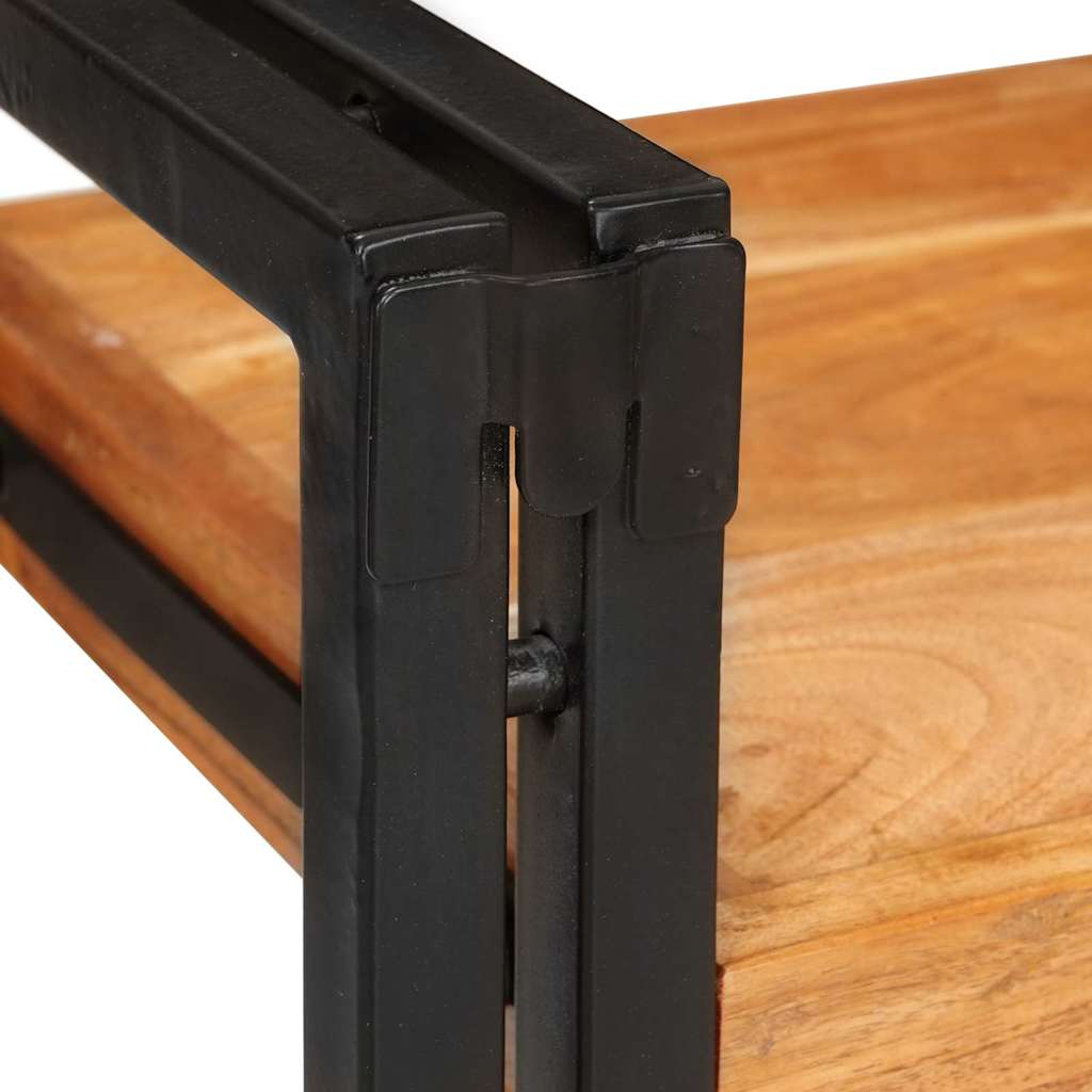 Nachtkastje 2 pcs Bruin en zwart Massief Hout Acacia is nu te koop bij PeponiXL, paradijselijk wonen!