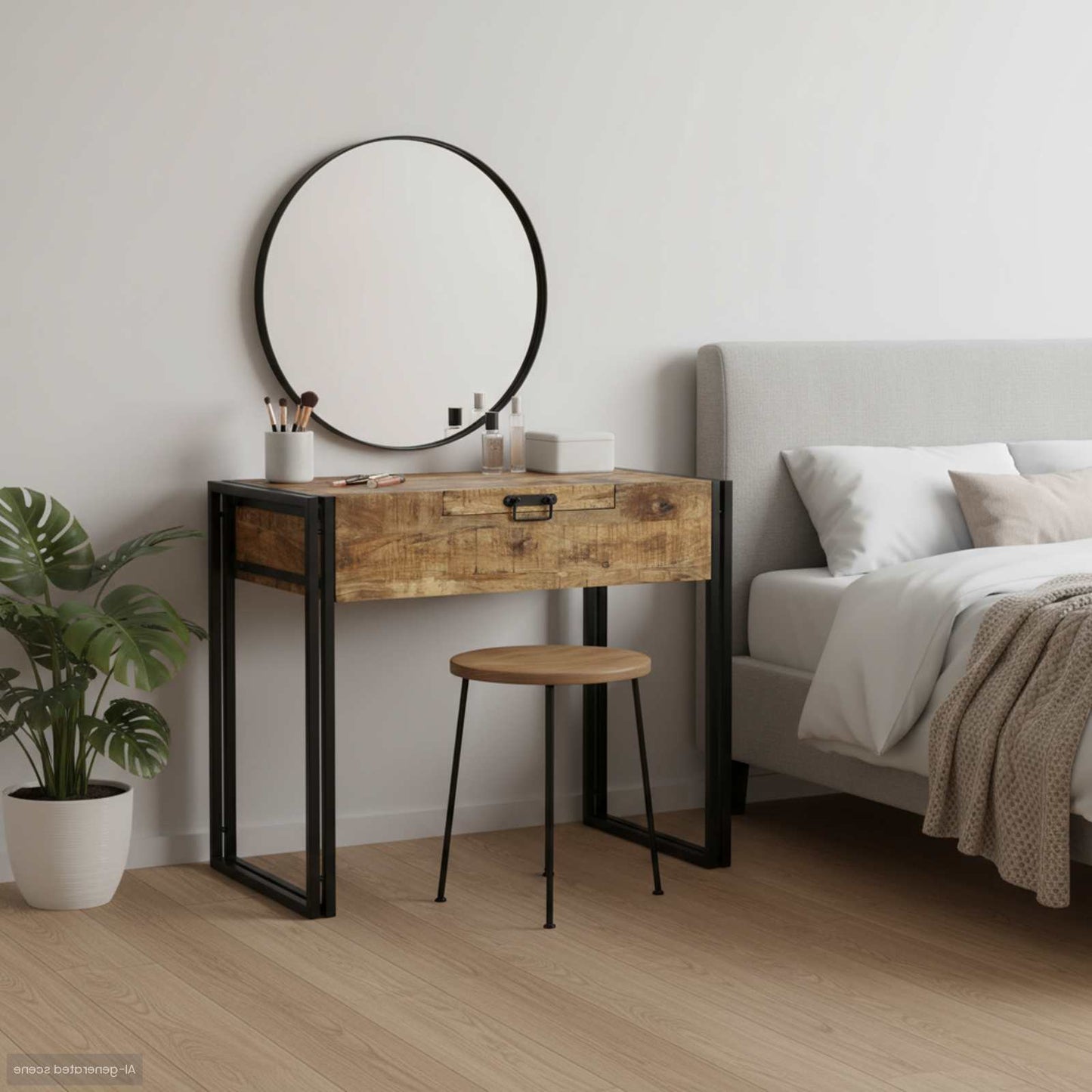 Kaptafels voor Slaapkamers met opslag Bruin Massief mangohout is nu te koop bij PeponiXL, paradijselijk wonen!