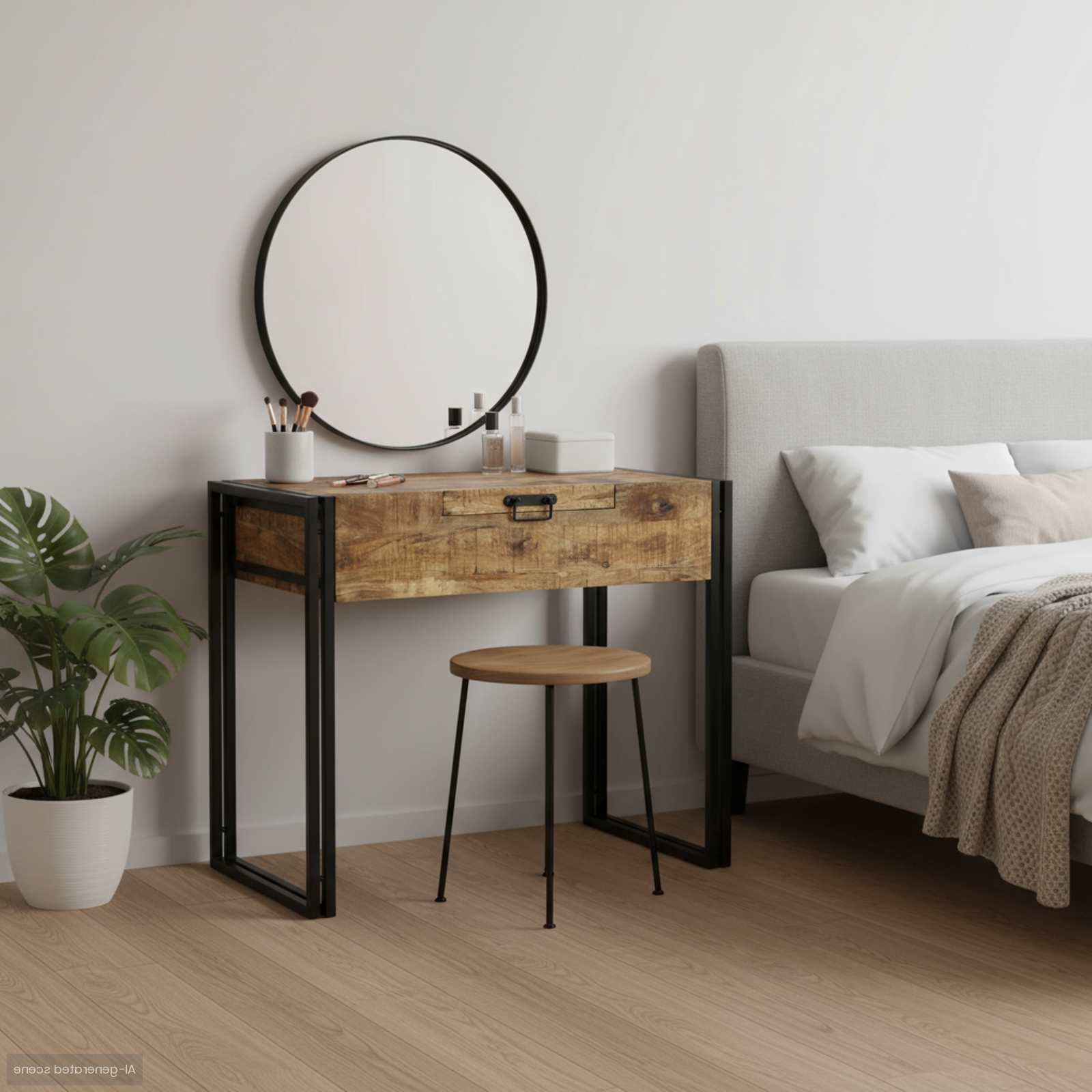 Kaptafels voor Slaapkamers met opslag Bruin Massief mangohout is nu te koop bij PeponiXL, paradijselijk wonen!