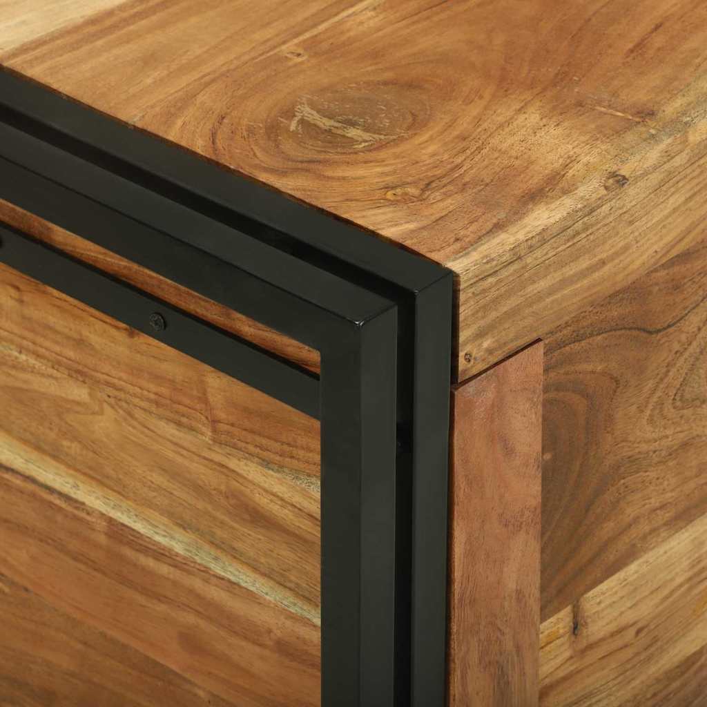 Opbergbox Bruin en zwart 50 x 50 x 50 cm Massief Acaciahout is nu te koop bij PeponiXL, paradijselijk wonen!