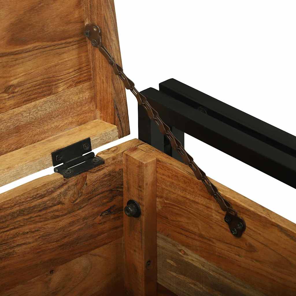 Opbergbox Bruin en zwart 50 x 50 x 50 cm Massief Acaciahout is nu te koop bij PeponiXL, paradijselijk wonen!