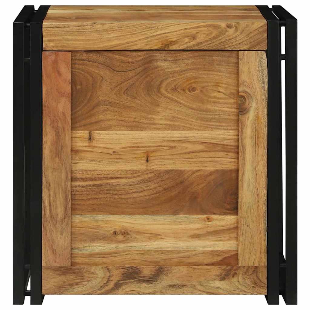Opbergbox Bruin en zwart 50 x 50 x 50 cm Massief Acaciahout is nu te koop bij PeponiXL, paradijselijk wonen!