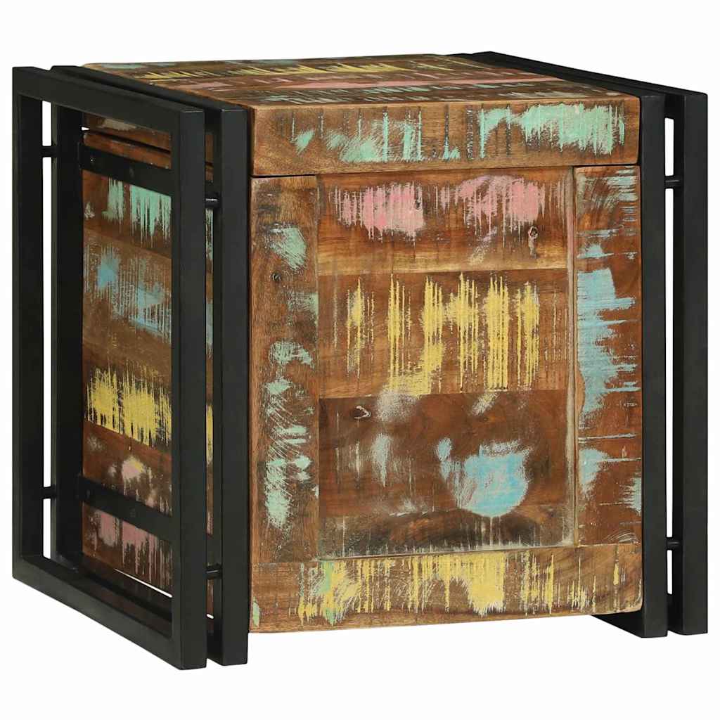 Opbergbox Bruin en zwart 40 x 40 x 40 cm Massief Acaciahout is nu te koop bij PeponiXL, paradijselijk wonen!