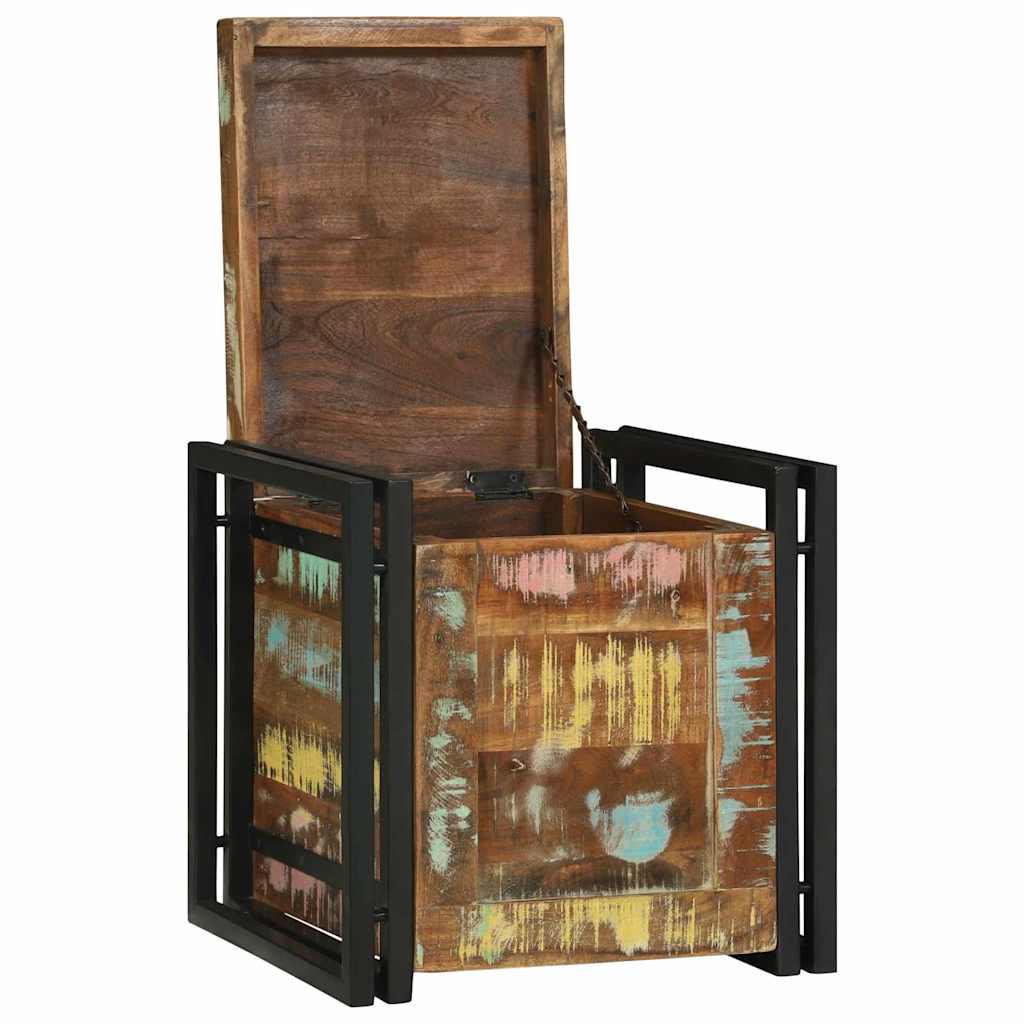 Opbergbox Bruin en zwart 40 x 40 x 40 cm Massief Acaciahout is nu te koop bij PeponiXL, paradijselijk wonen!