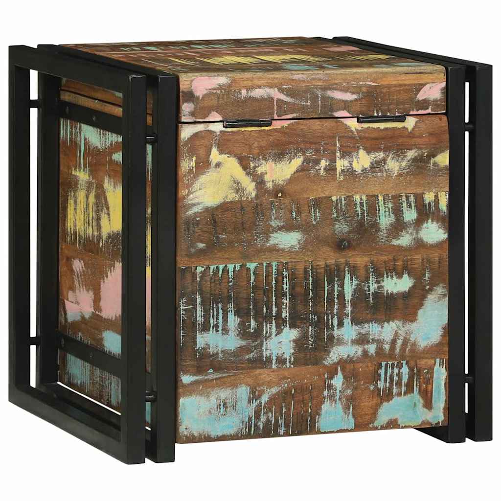 Opbergbox Bruin en zwart 40 x 40 x 40 cm Massief Acaciahout is nu te koop bij PeponiXL, paradijselijk wonen!