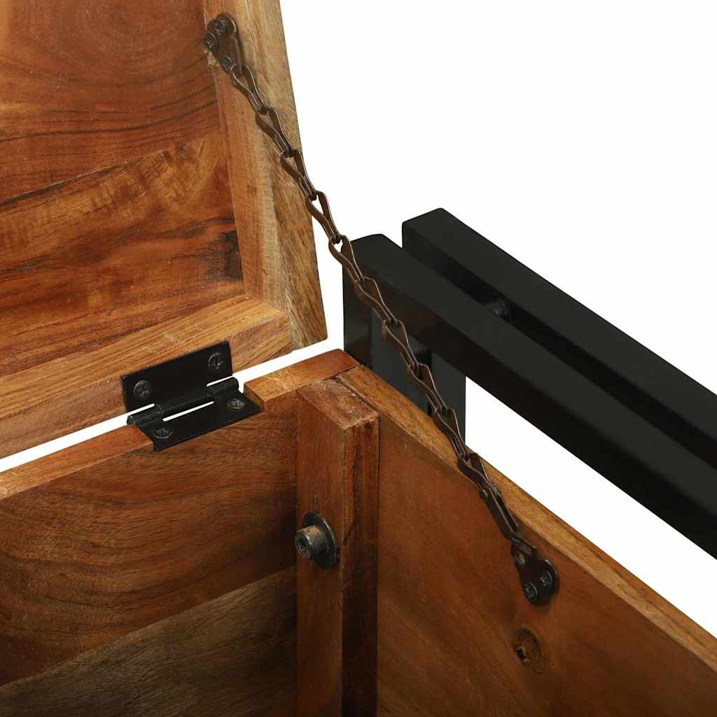 Opbergbox Bruin en zwart 40 x 40 x 40 cm Massief Acaciahout is nu te koop bij PeponiXL, paradijselijk wonen!