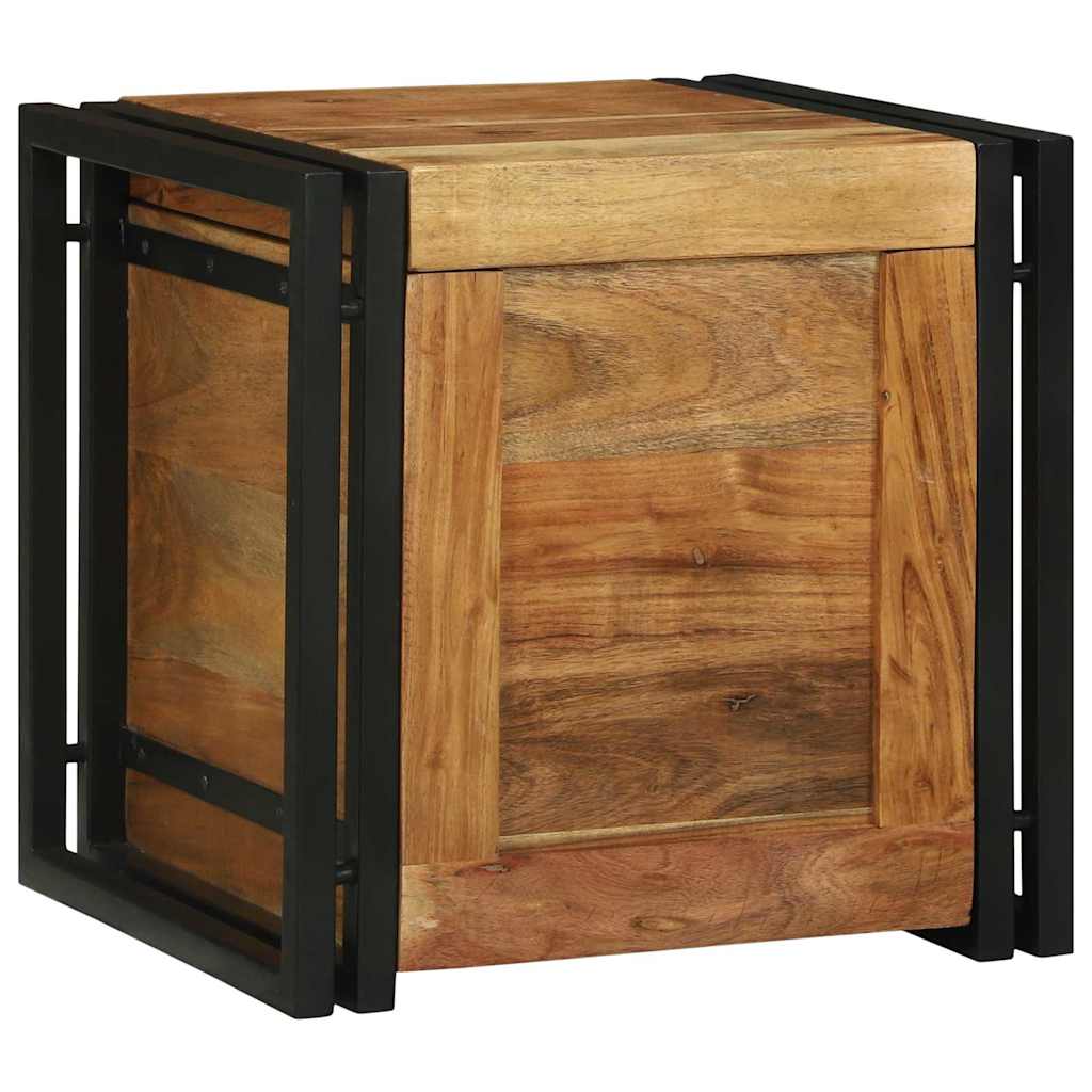Opbergbox Bruin en zwart 40 x 40 x 40 cm Massief Acaciahout is nu te koop bij PeponiXL, paradijselijk wonen!