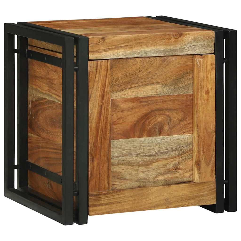 Opbergbox Bruin en zwart 40 x 40 x 40 cm Massief Acaciahout is nu te koop bij PeponiXL, paradijselijk wonen!