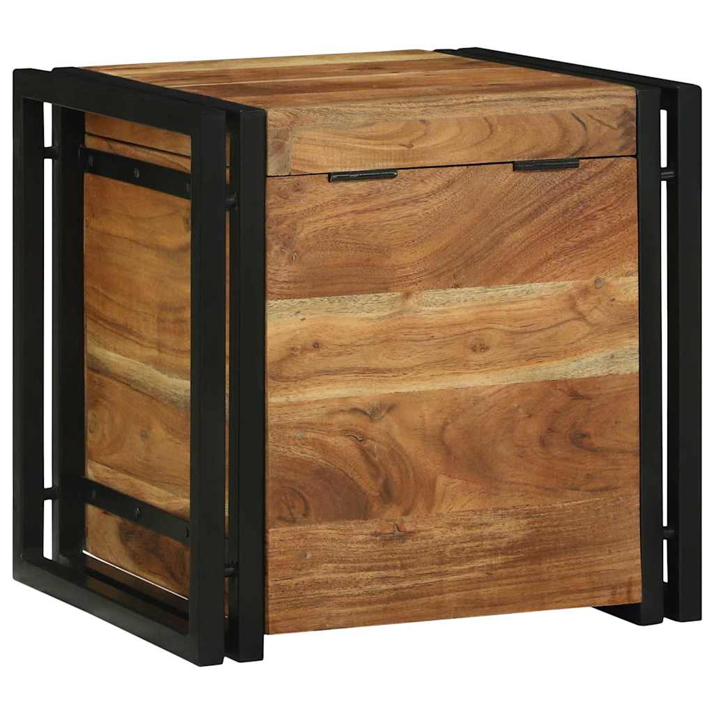 Opbergbox Bruin en zwart 40 x 40 x 40 cm Massief Acaciahout is nu te koop bij PeponiXL, paradijselijk wonen!