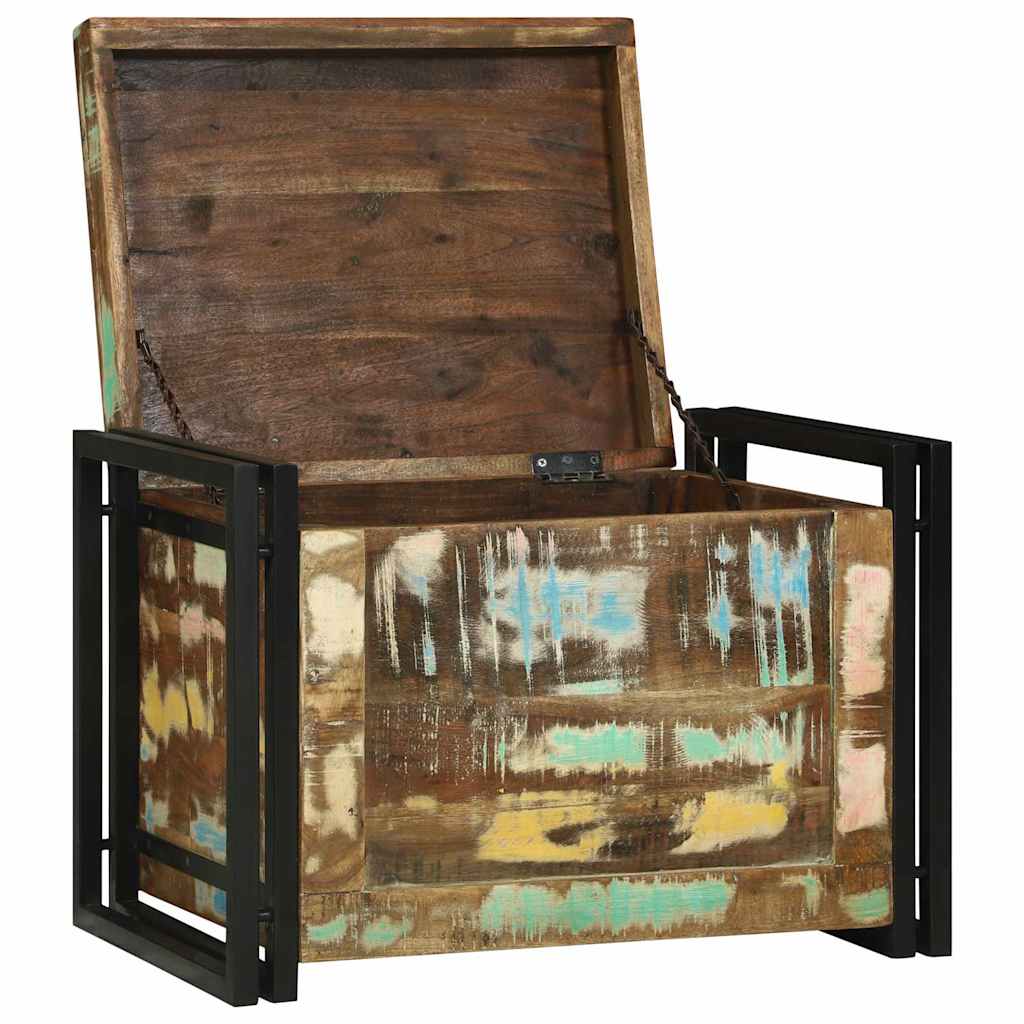 Opbergbox Bruin en zwart 60 x 40 x 41 cm hergebruikt hout is nu te koop bij PeponiXL, paradijselijk wonen!