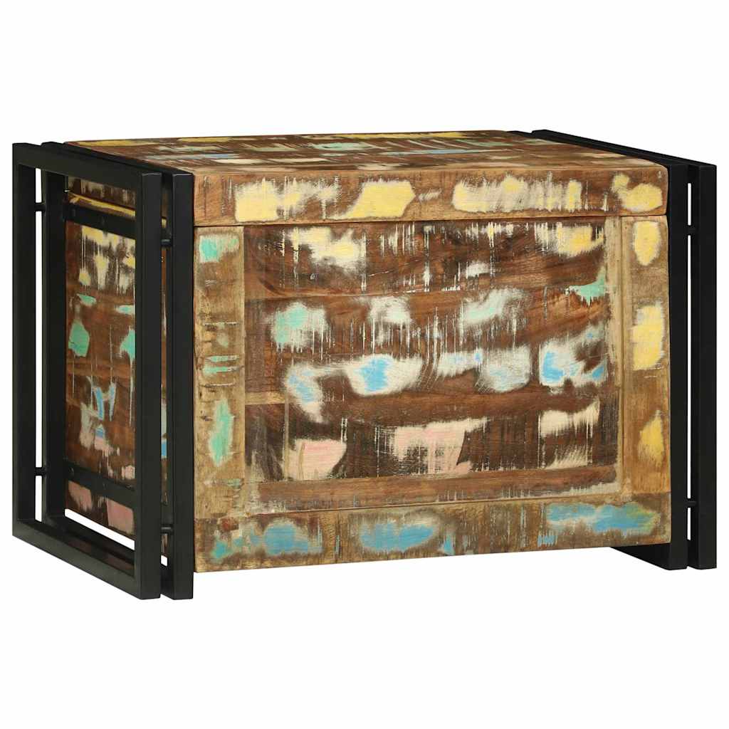Opbergbox Bruin en zwart 60 x 40 x 41 cm hergebruikt hout is nu te koop bij PeponiXL, paradijselijk wonen!