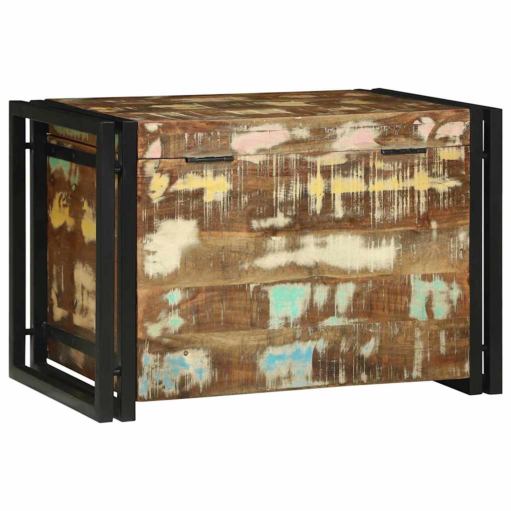 Opbergbox Bruin en zwart 60 x 40 x 41 cm hergebruikt hout is nu te koop bij PeponiXL, paradijselijk wonen!