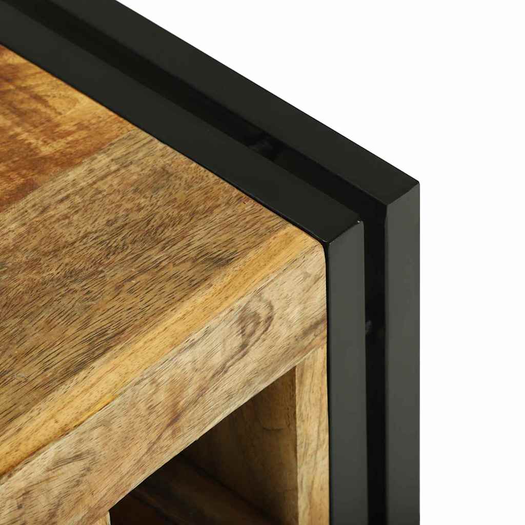 Wijnrek Bruin en zwart 35 x 35 x 39 cm Massief Mango Hout is nu te koop bij PeponiXL, paradijselijk wonen!