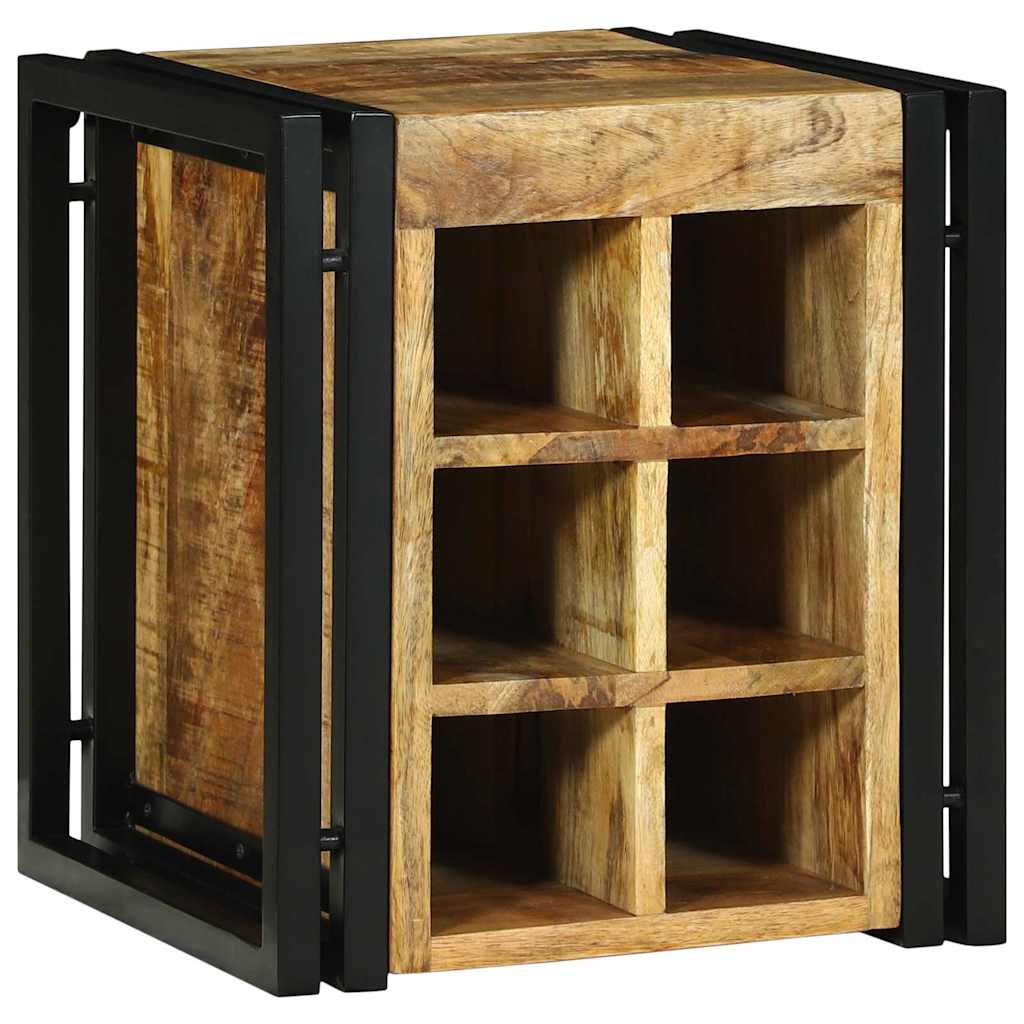 Wijnrek Bruin en zwart 35 x 35 x 39 cm Massief Mango Hout is nu te koop bij PeponiXL, paradijselijk wonen!