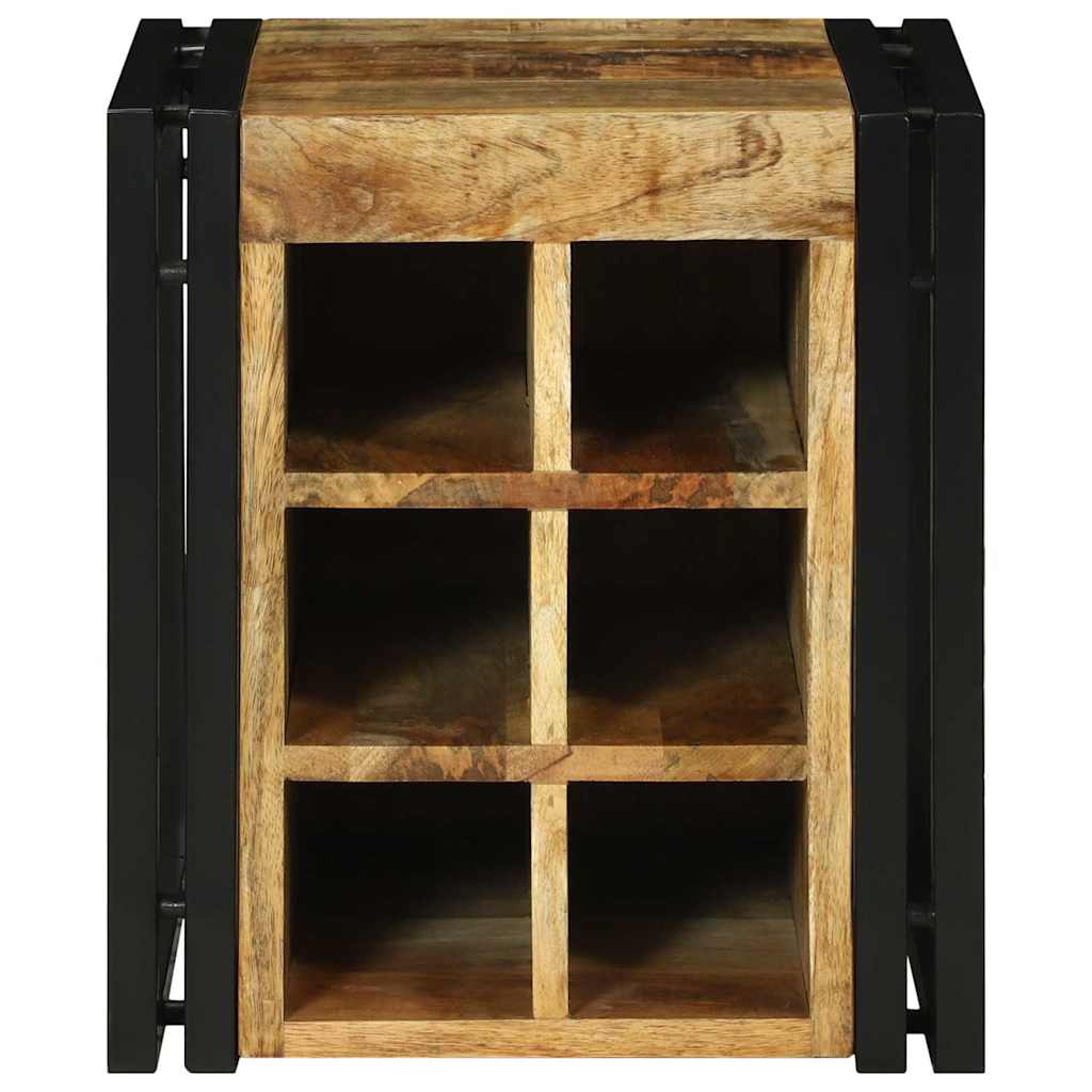 Wijnrek Bruin en zwart 35 x 35 x 39 cm Massief Mango Hout is nu te koop bij PeponiXL, paradijselijk wonen!