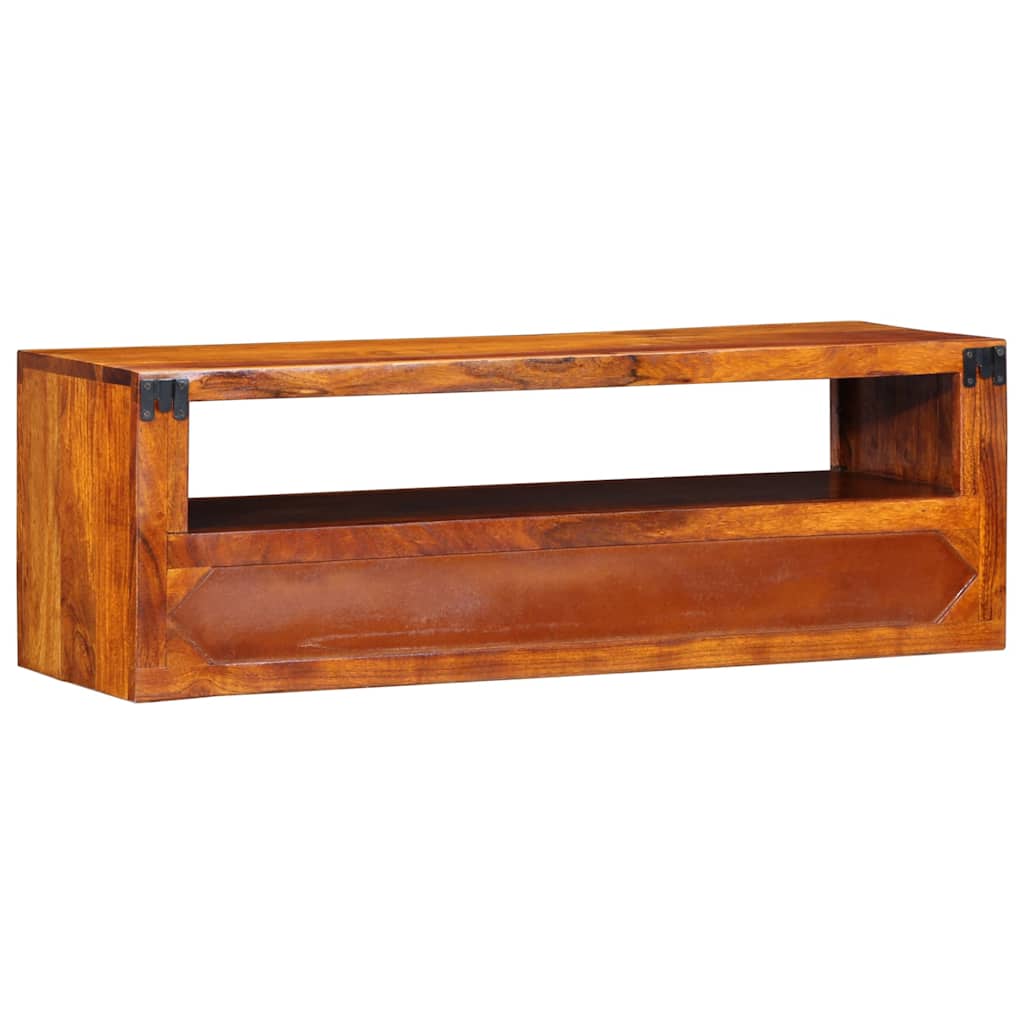 Tv-wandmeubel 90x30x30 massief acaciahout meerkleurig is nu te koop bij PeponiXL, paradijselijk wonen!