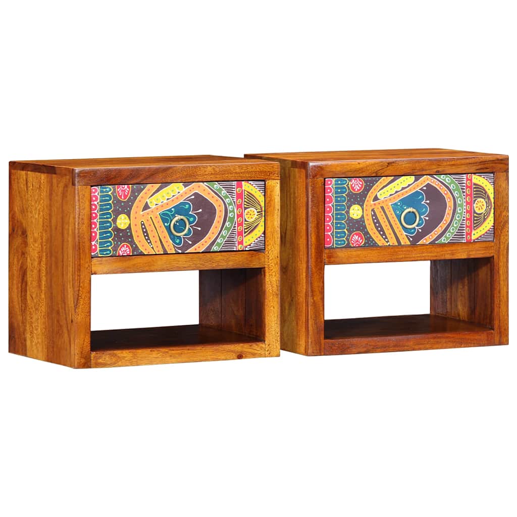 Nachtkastje 2 pcs Bruin 40 x 35 x 35 cm Massief Acaciahout is nu te koop bij PeponiXL, paradijselijk wonen!