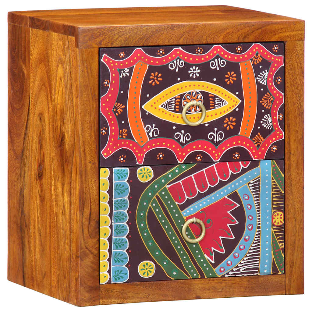 Nachtkastje met lade Bruin 35 x 30 x 40 cm Massief Acaciahout is nu te koop bij PeponiXL, paradijselijk wonen!