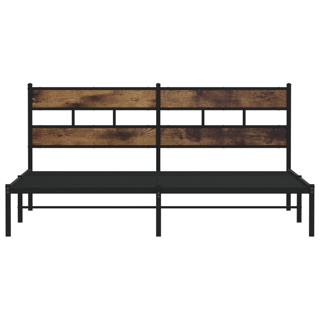 Bedframe zonder matras metaal gerookt eikenkleurig 193x203 cm is nu te koop bij PeponiXL, paradijselijk wonen!