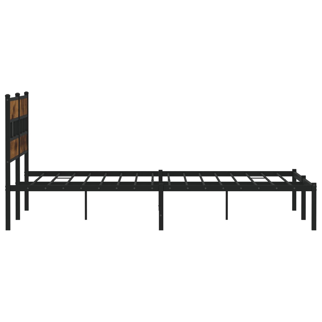 Bedframe zonder matras metaal gerookt eikenkleurig 193x203 cm is nu te koop bij PeponiXL, paradijselijk wonen!