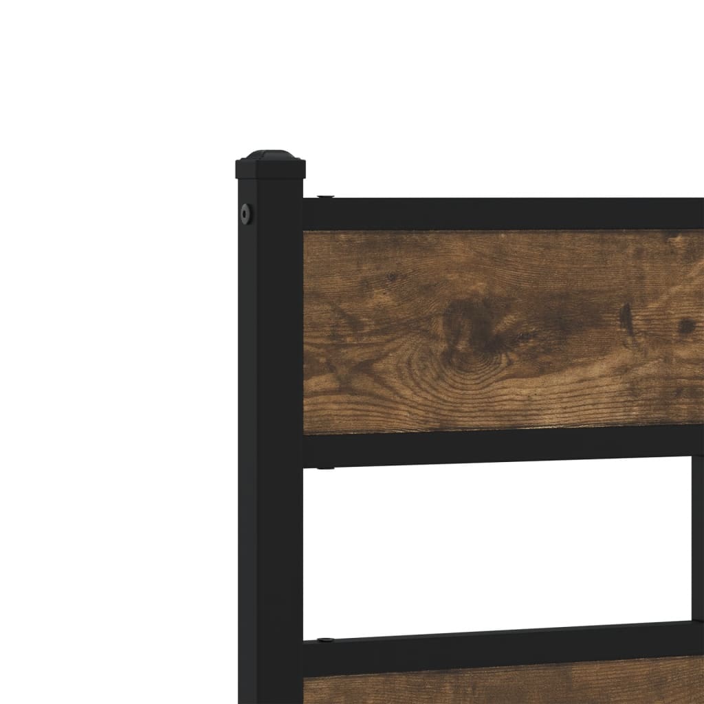 Bedframe zonder matras metaal gerookt eikenkleurig 193x203 cm is nu te koop bij PeponiXL, paradijselijk wonen!