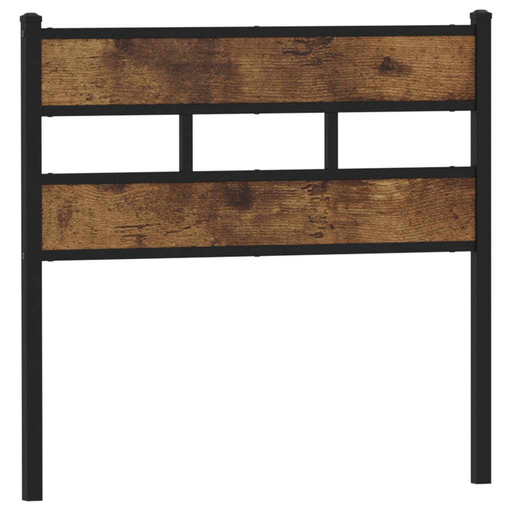 Vervangend hoofdbord 100 cm ijzer en bewerkt hout gerookt eikenkleurig is nu te koop bij PeponiXL, paradijselijk wonen!