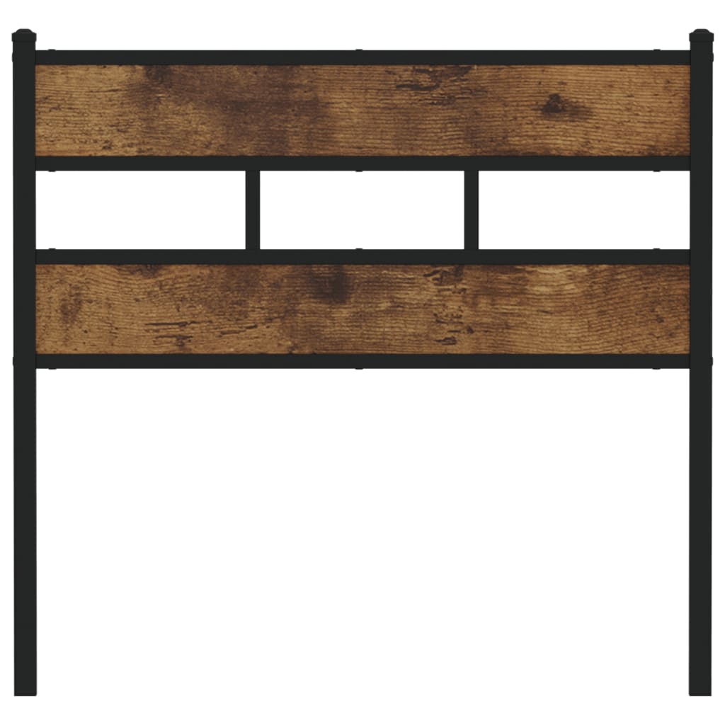 Vervangend hoofdbord 100 cm ijzer en bewerkt hout gerookt eikenkleurig is nu te koop bij PeponiXL, paradijselijk wonen!