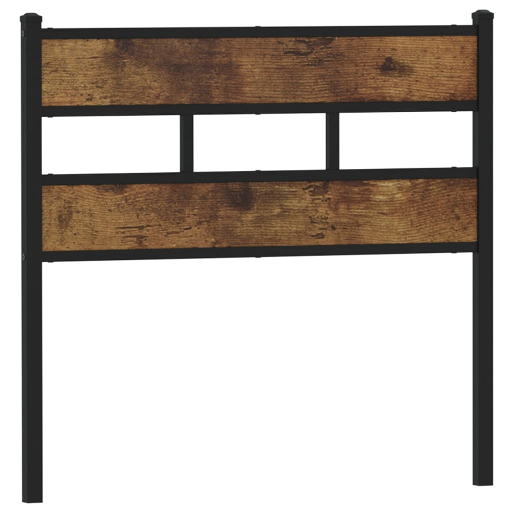 Vervangend hoofdbord 107 cm ijzer en bewerkt hout gerookt eikenkleurig is nu te koop bij PeponiXL, paradijselijk wonen!