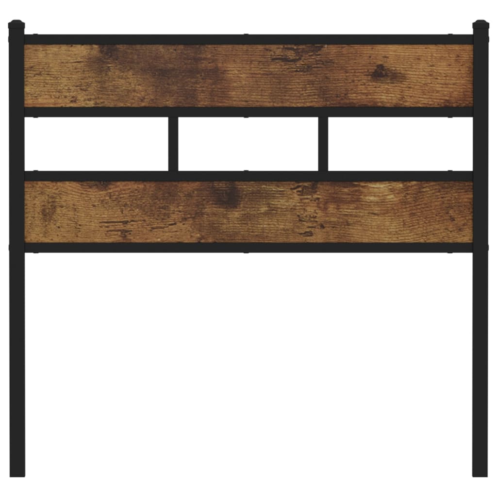 Vervangend hoofdbord 107 cm ijzer en bewerkt hout gerookt eikenkleurig is nu te koop bij PeponiXL, paradijselijk wonen!