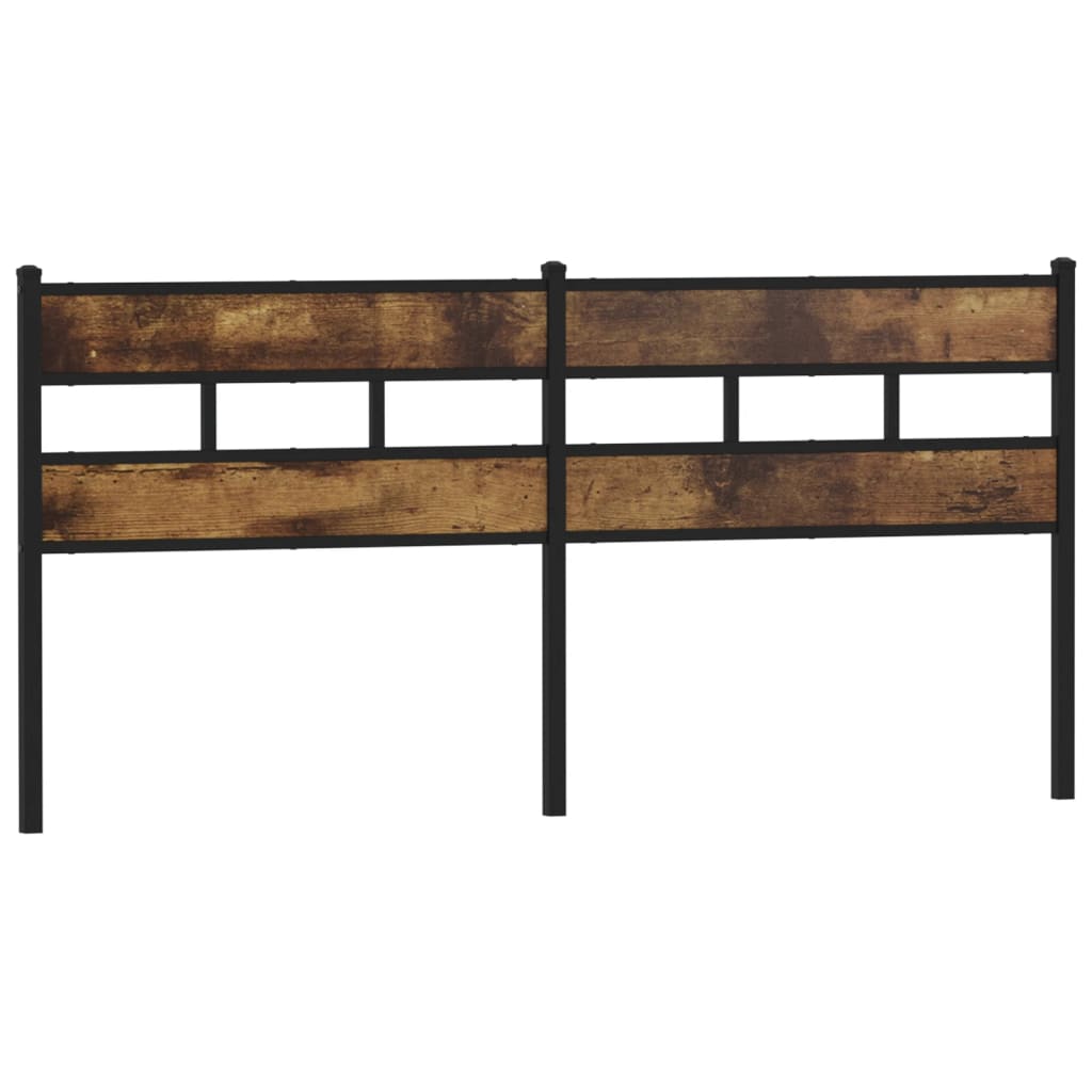 Vervangend hoofdbord 180 cm ijzer en bewerkt hout gerookt eikenkleurig is nu te koop bij PeponiXL, paradijselijk wonen!