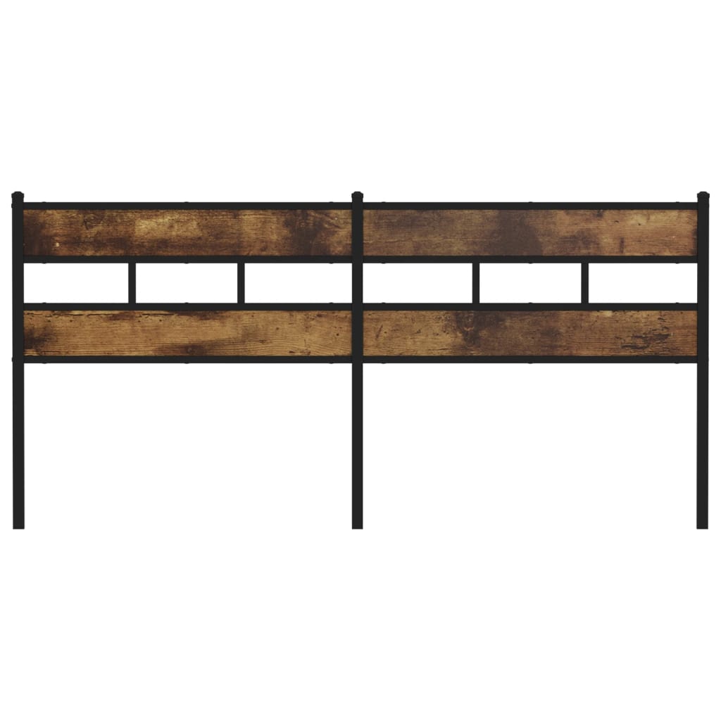 Vervangend hoofdbord 180 cm ijzer en bewerkt hout gerookt eikenkleurig is nu te koop bij PeponiXL, paradijselijk wonen!