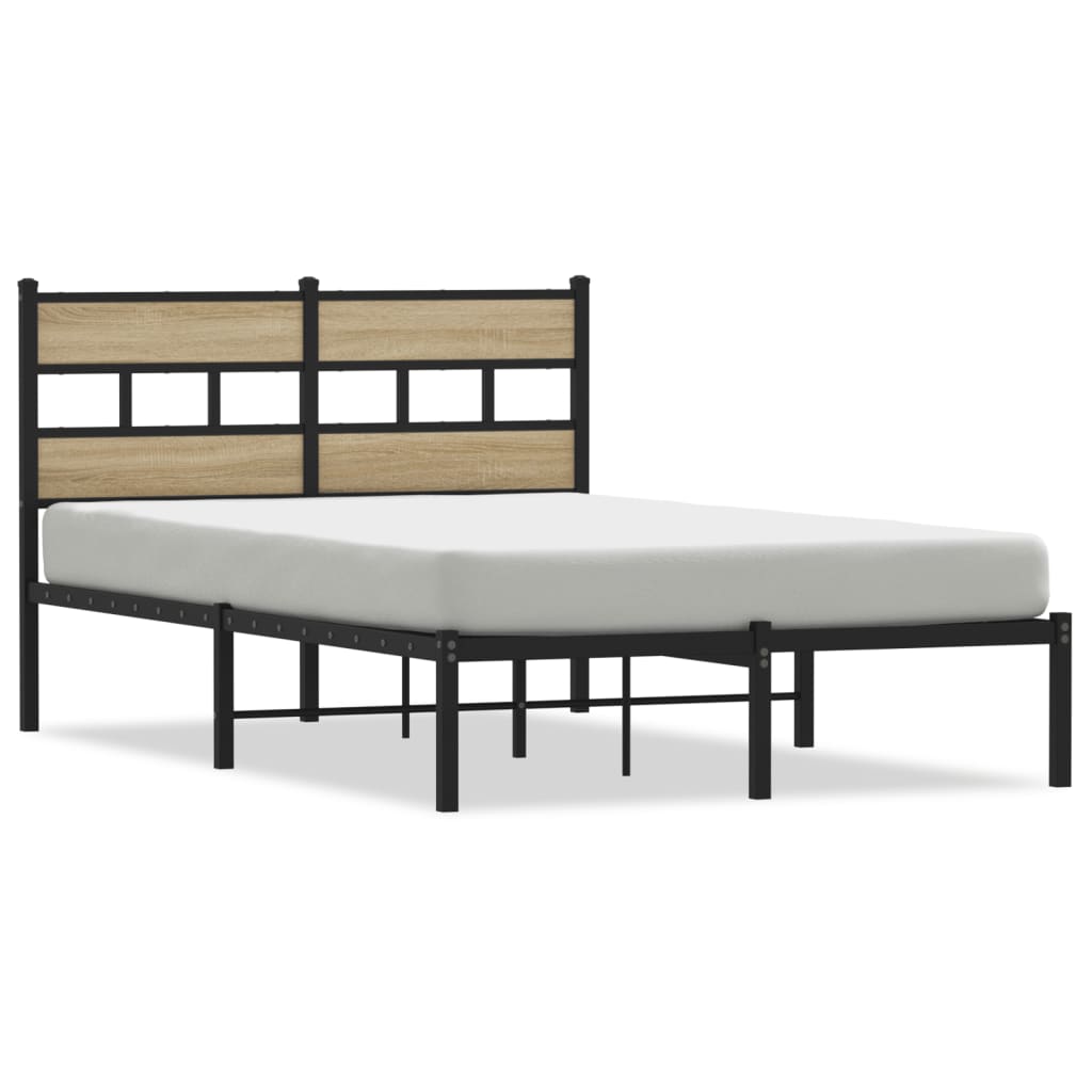 Bedframe zonder matras metaal sonoma eikenkleurig 120x190 cm is nu te koop bij PeponiXL, paradijselijk wonen!
