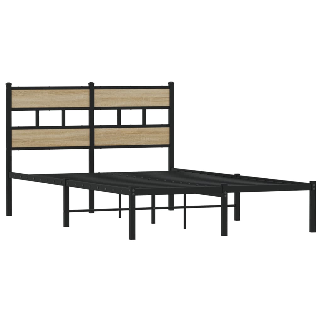 Bedframe zonder matras metaal sonoma eikenkleurig 120x190 cm is nu te koop bij PeponiXL, paradijselijk wonen!
