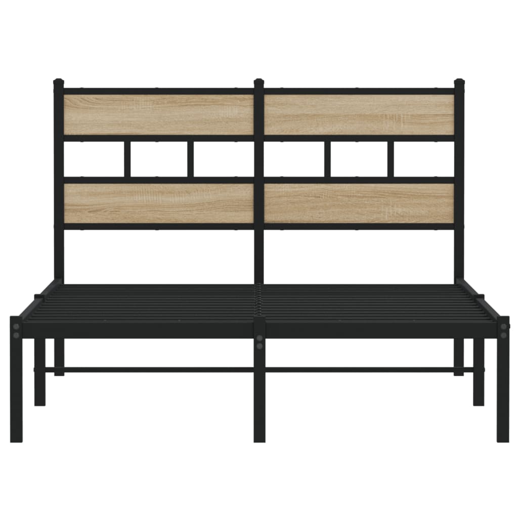 Bedframe zonder matras metaal sonoma eikenkleurig 120x200 cm is nu te koop bij PeponiXL, paradijselijk wonen!