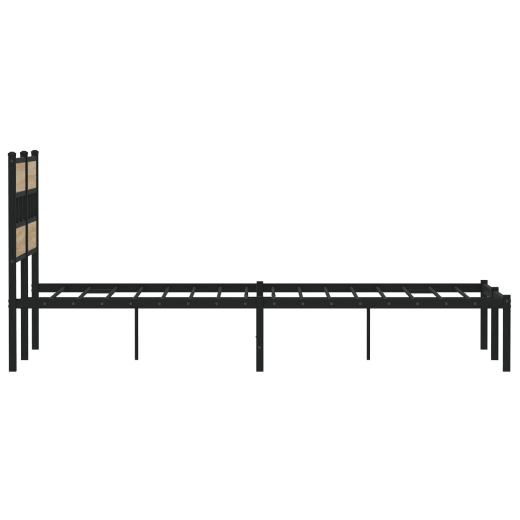 Bedframe zonder matras metaal sonoma eikenkleurig 120x200 cm is nu te koop bij PeponiXL, paradijselijk wonen!