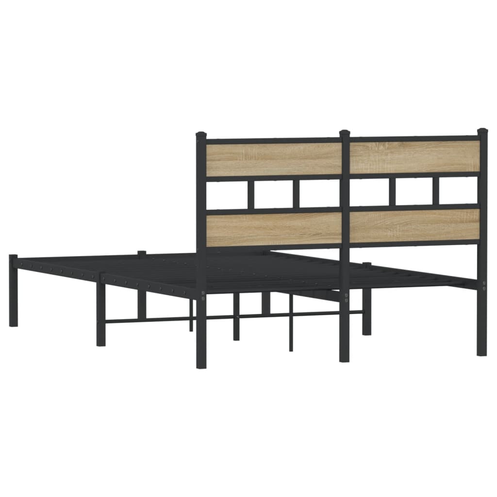 Bedframe zonder matras metaal sonoma eikenkleurig 120x200 cm is nu te koop bij PeponiXL, paradijselijk wonen!