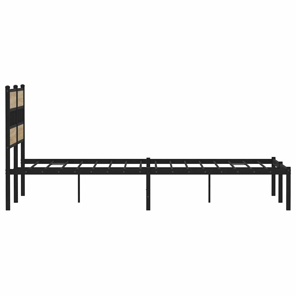 Bedframe zonder matras metaal sonoma eikenkleurig 135x190 cm is nu te koop bij PeponiXL, paradijselijk wonen!