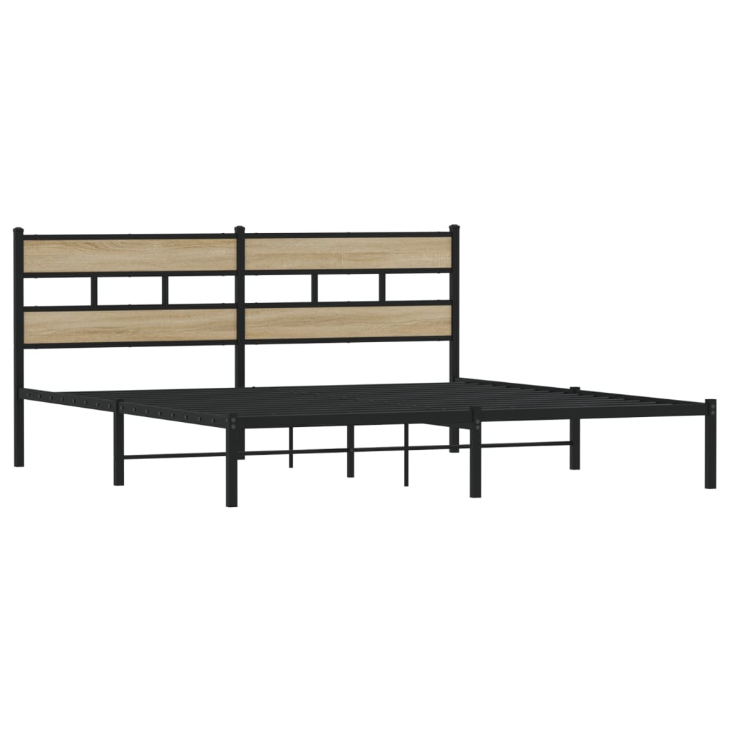 Bedframe zonder matras metaal sonoma eikenkleurig 180x200 cm is nu te koop bij PeponiXL, paradijselijk wonen!