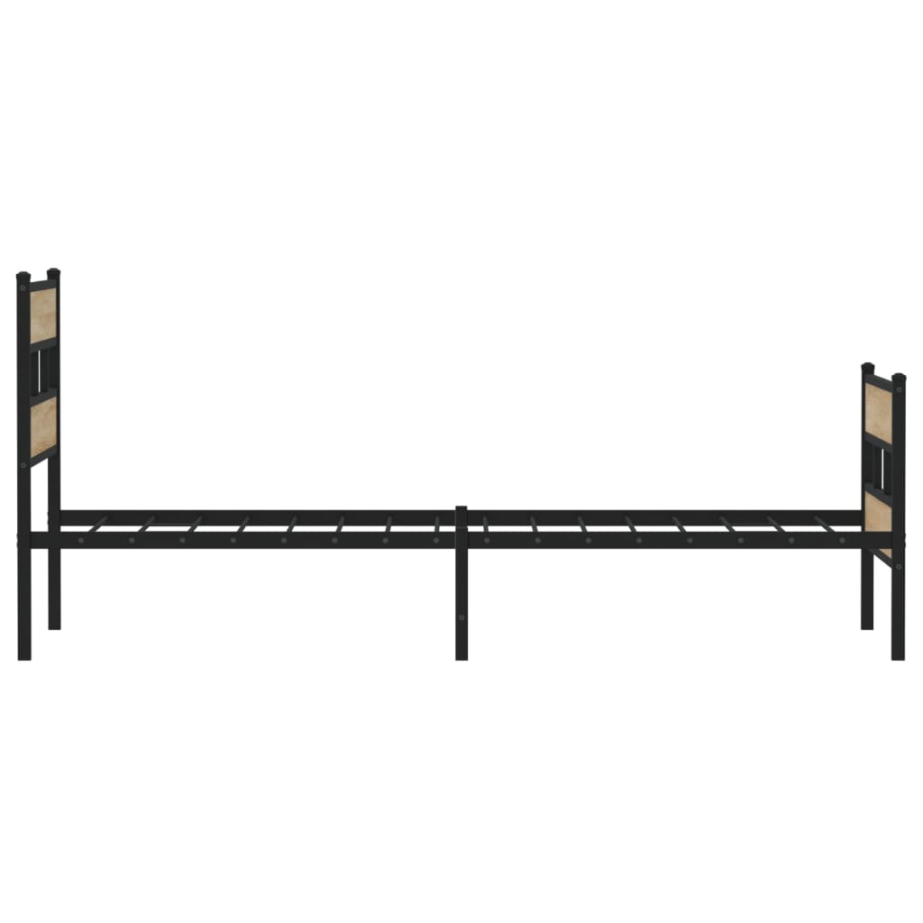 Bedframe zonder matras metaal sonoma eikenkleurig 75x190 cm is nu te koop bij PeponiXL, paradijselijk wonen!