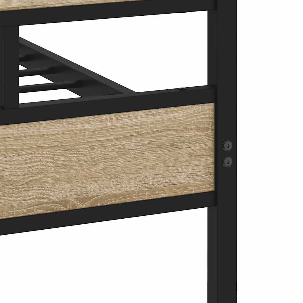Bedframe zonder matras metaal sonoma eikenkleurig 100x190 cm is nu te koop bij PeponiXL, paradijselijk wonen!