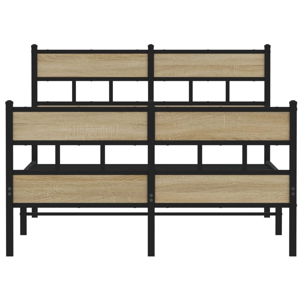 Bedframe zonder matras metaal sonoma eikenkleurig 120x190 cm is nu te koop bij PeponiXL, paradijselijk wonen!