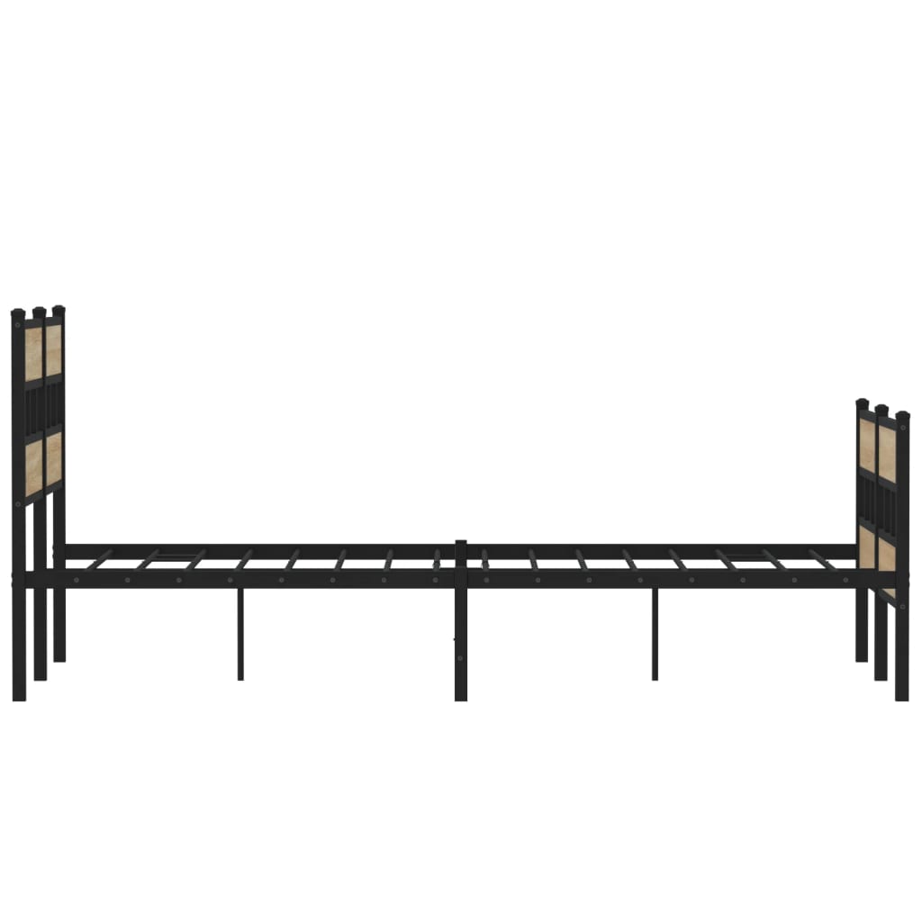 Bedframe zonder matras metaal sonoma eikenkleurig 120x190 cm is nu te koop bij PeponiXL, paradijselijk wonen!