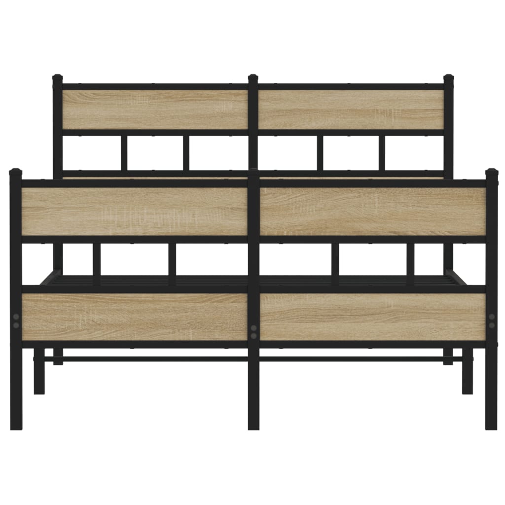 Bedframe zonder matras metaal sonoma eikenkleurig 120x200 cm is nu te koop bij PeponiXL, paradijselijk wonen!