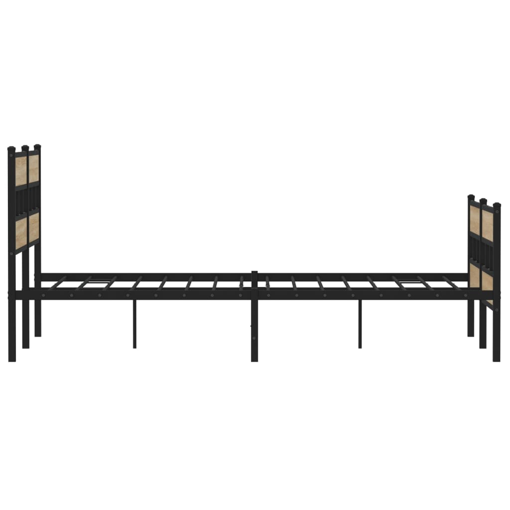 Bedframe zonder matras metaal sonoma eikenkleurig 140x200 cm is nu te koop bij PeponiXL, paradijselijk wonen!