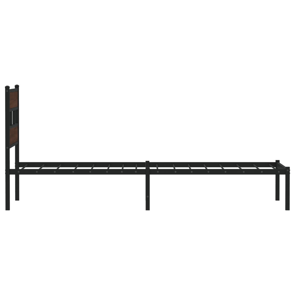 Bedframe met hoofdbord zonder matras bruin eiken 100x190 cm is nu te koop bij PeponiXL, paradijselijk wonen!