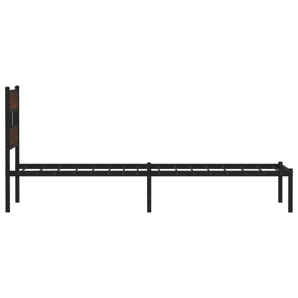 Bedframe met hoofdbord zonder matras bruin eiken 107x203 cm is nu te koop bij PeponiXL, paradijselijk wonen!