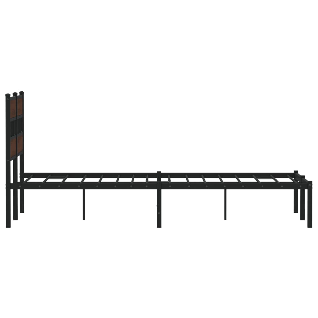 Bedframe met hoofdbord zonder matras bruin eiken 120x190 cm is nu te koop bij PeponiXL, paradijselijk wonen!