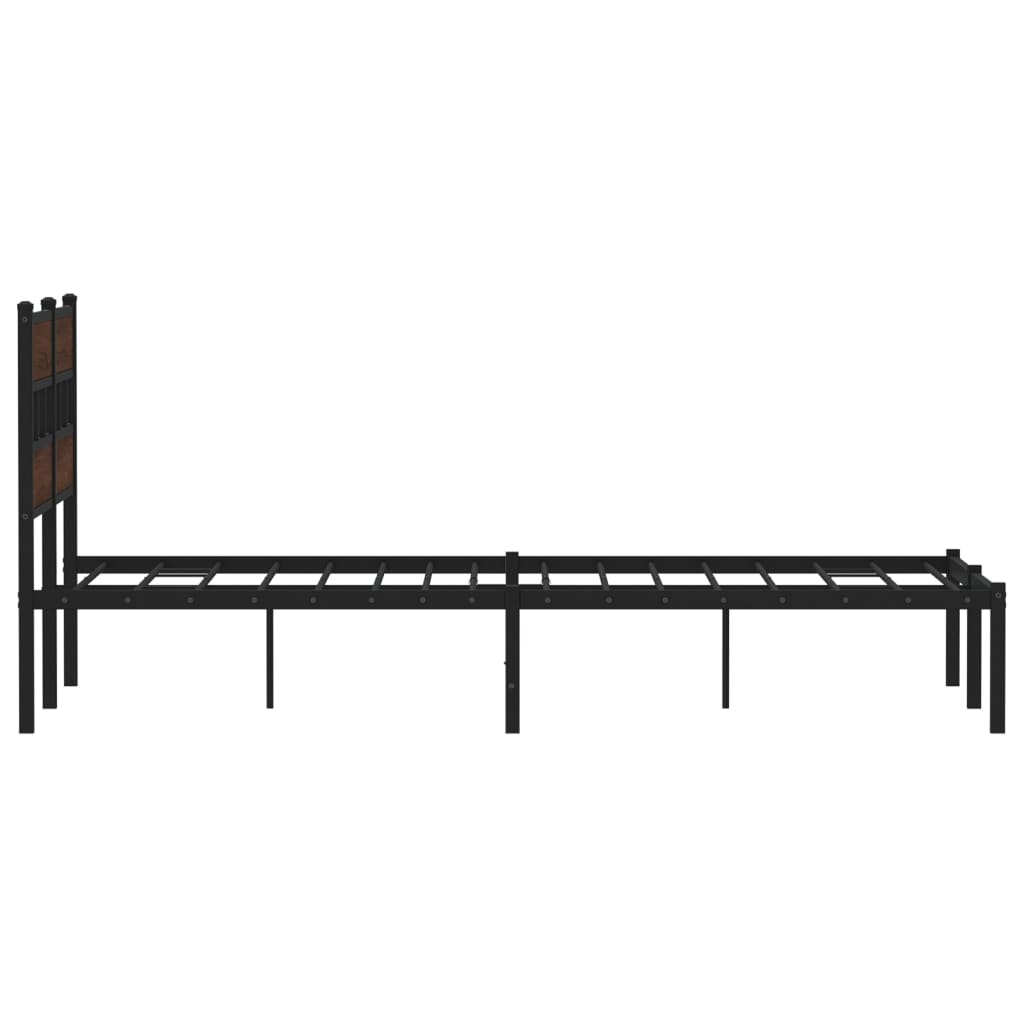 Bedframe met hoofdbord zonder matras bruin eiken 120x200 cm is nu te koop bij PeponiXL, paradijselijk wonen!
