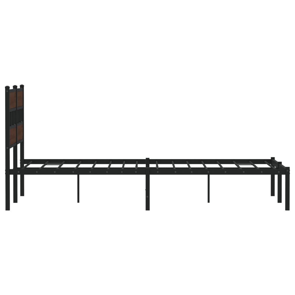 Bedframe met hoofdbord zonder matras bruin eiken 150x200 cm is nu te koop bij PeponiXL, paradijselijk wonen!